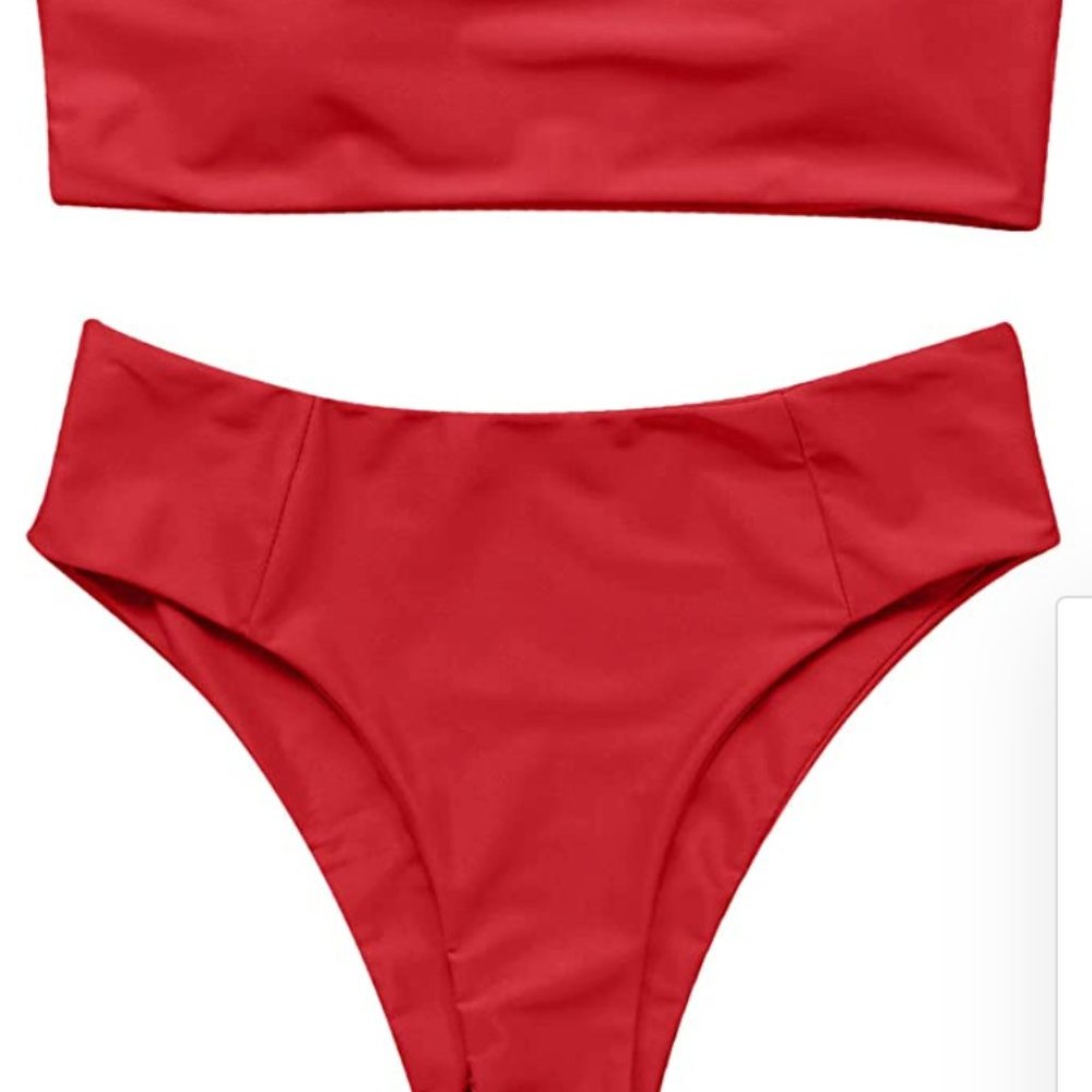 OMKAGI Women's 2 Pieces Bandeau Bikini Swimsuit